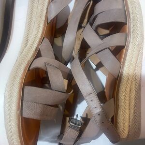 GB Girls Taupe Strappy Espadrille Sandals